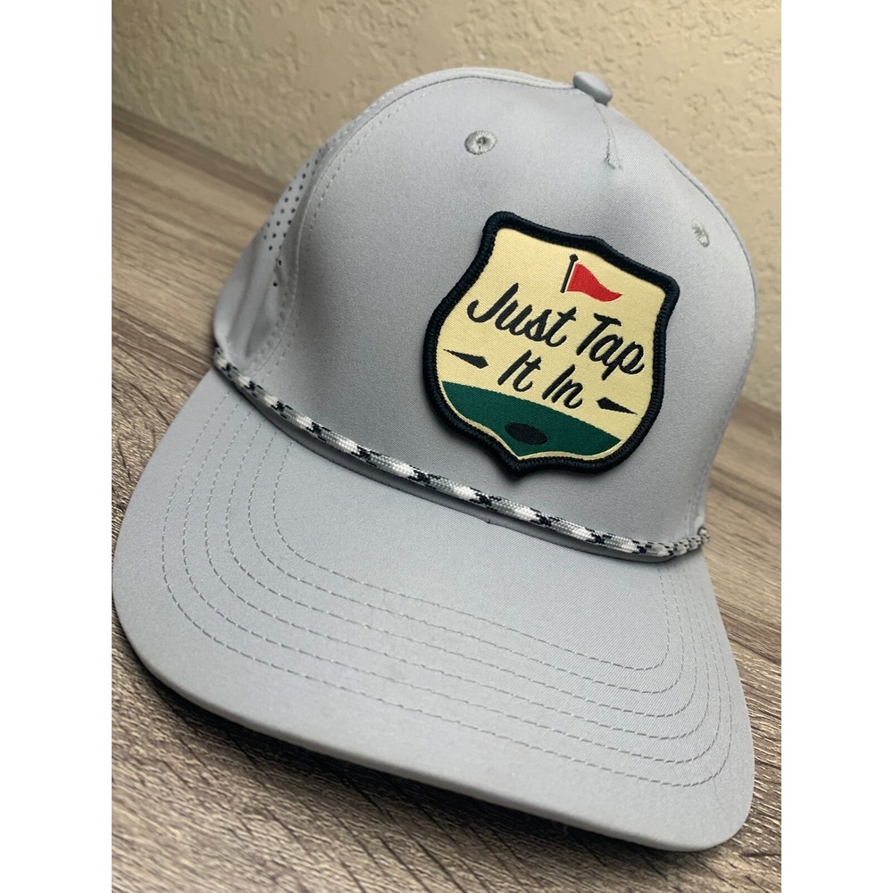 Bioworld Happy Gilmore Just Tap It In Patch Snapback Rope Golf Hat Gray Mens